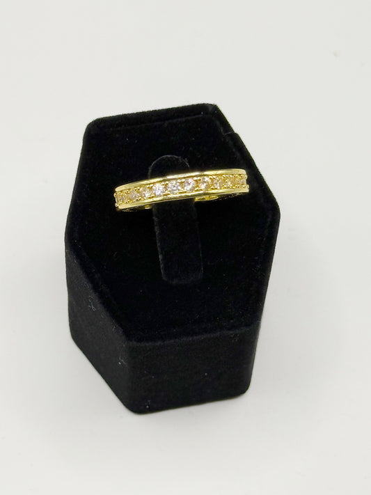 Elegant Gold-Plated Chanel Design Engagement Ring