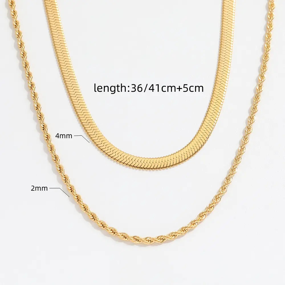 Elegant Gold Tiffany Layered Necklace - Tarnish-Free