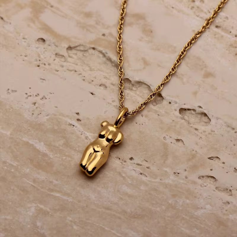 Bold Gold Pendant Necklace - The Golden Goddess