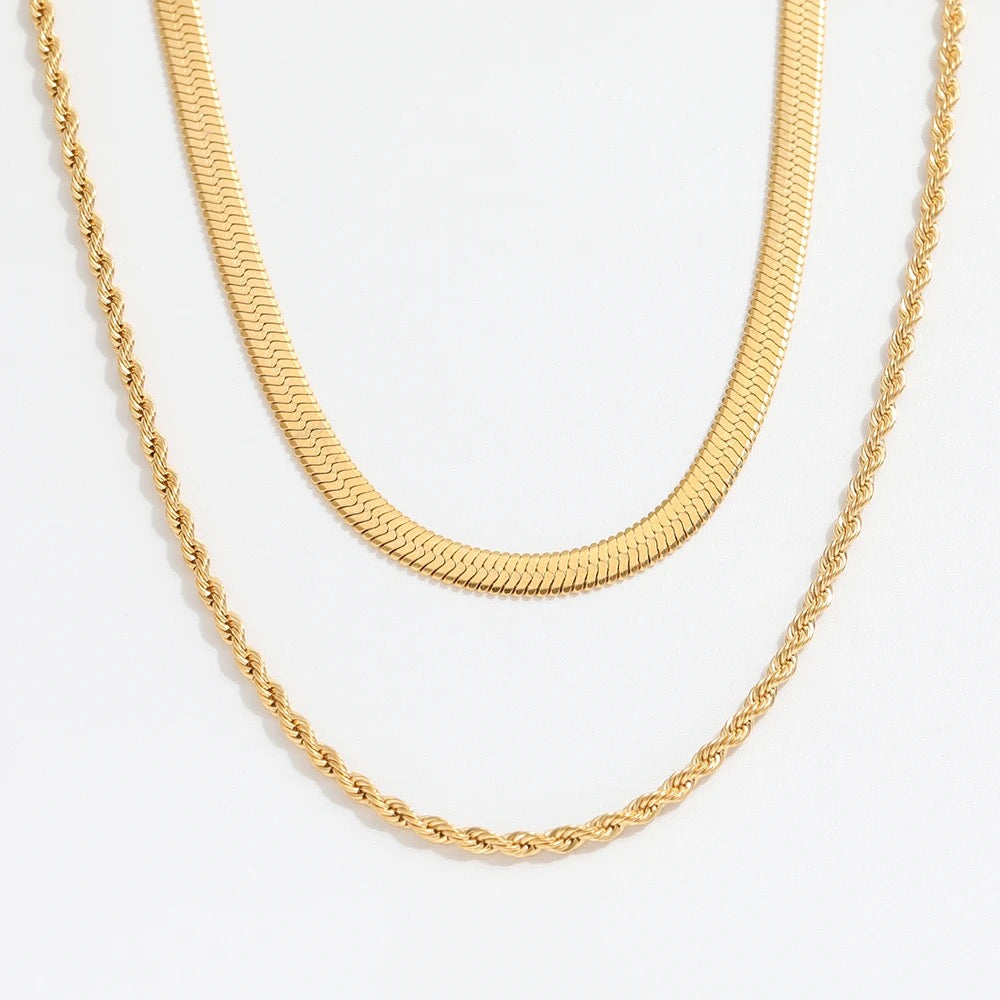 Elegant Gold Tiffany Layered Necklace - Tarnish-Free